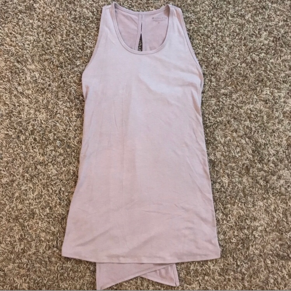Athleta light purple split back activewear tank top